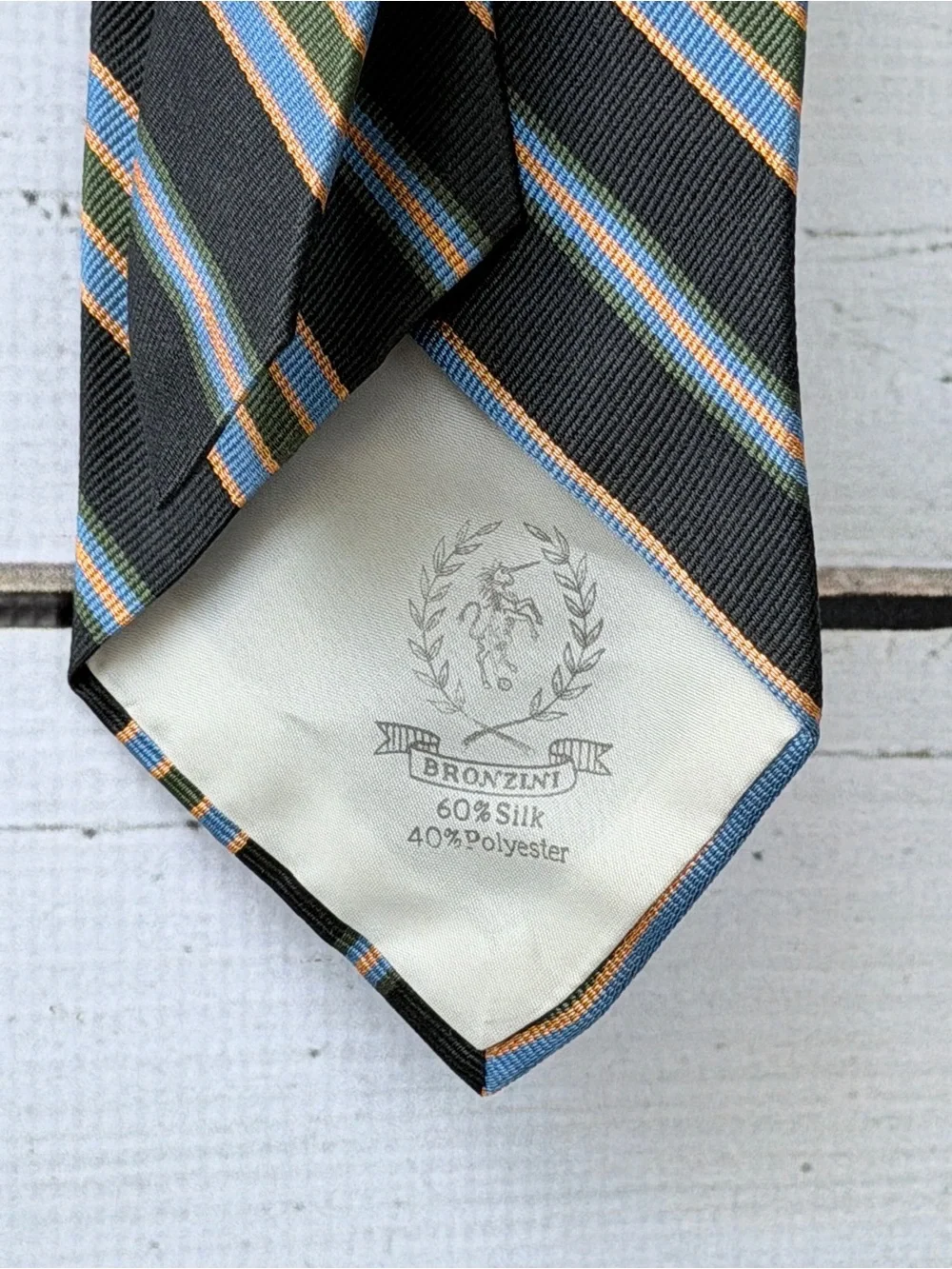 Vintage James Davis Memphis Regimental Repp Stripe Tie